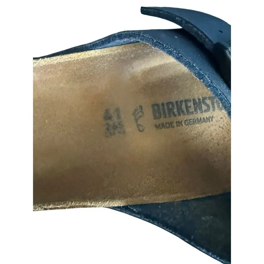 Birkenstock Mens Navy Blue Arizona Birko-Flor Casual Slip On Slide Sandals Sz 8